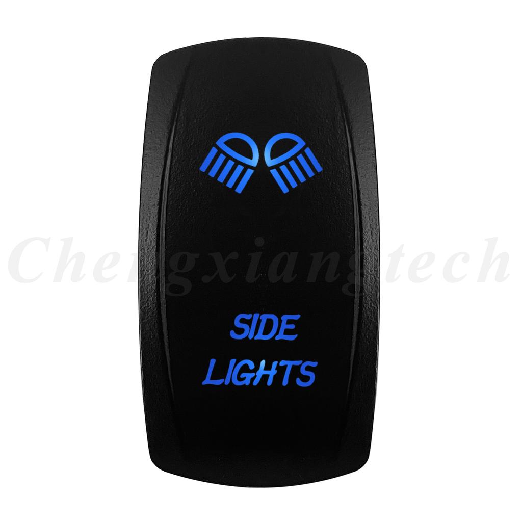 12V 20A Blue Led Car Boat Laser Rocker Switch ON OFF (ON) OFF ON OFF ON (ON) OFF ON (ON) OFF (ON) Waterproof