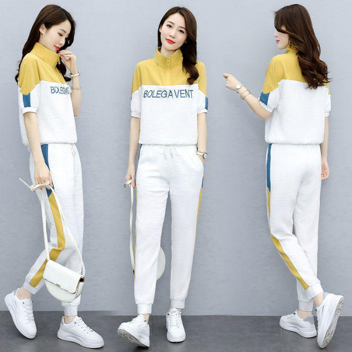 Summer 2025 Women's Trendy Sporty Two-Piece Jogger Set: Age-Reducing & Stylish Casual Wear