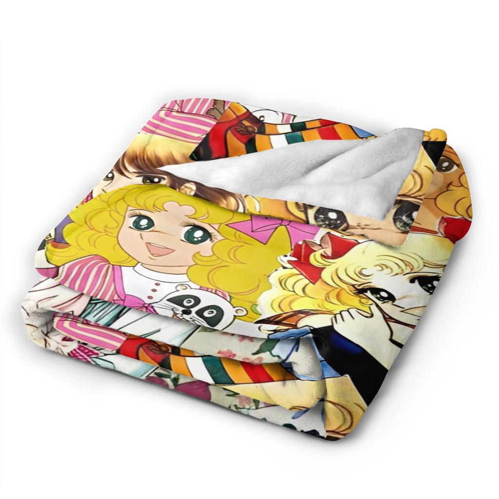 Candy Candy And Terry Anime Blanket Warm Soft Funny Plush Bedding Throws For Couch Bed Travel Flannel Bedspread Bed Cover