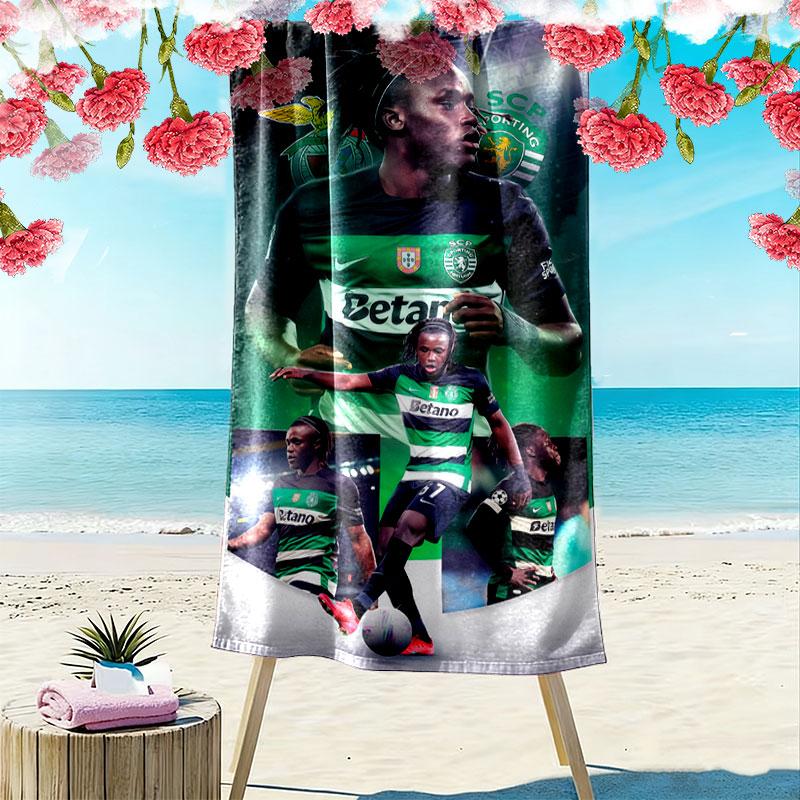 Sporting CP Print Beach Towel, Large Soft Quick Dry Towel for Beach Camping Swimming