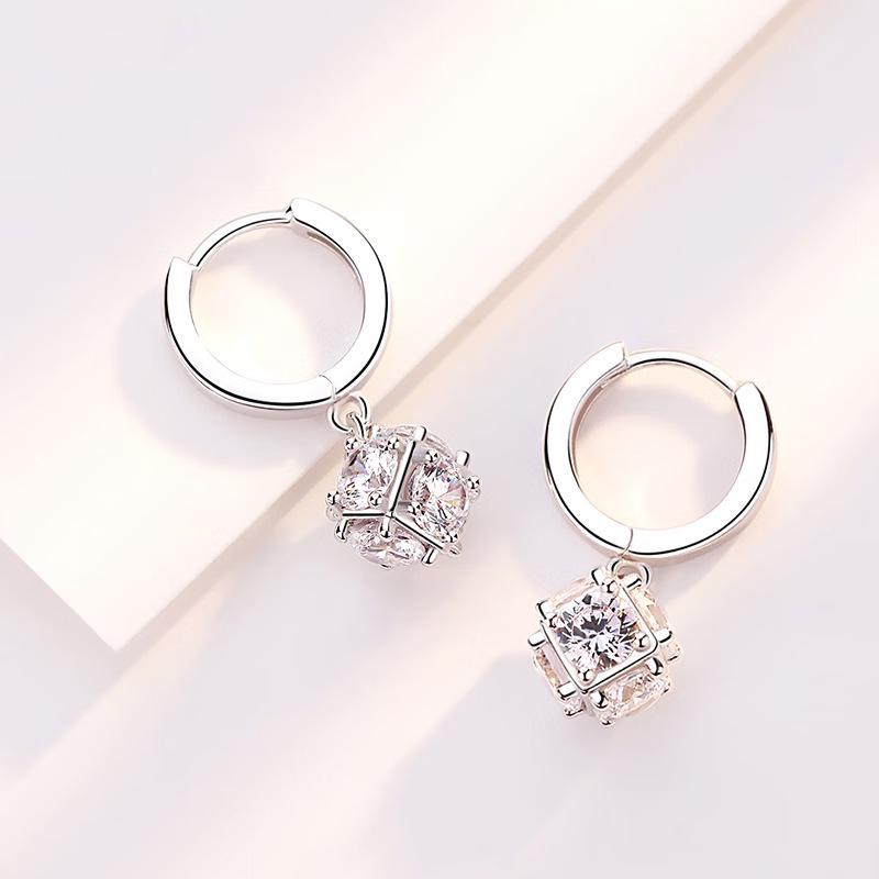 Magic Cube S925 Silver Earrings - Light Luxury Trend, Ideal Christmas/Birthday Gift for Girlfriend or Bestie