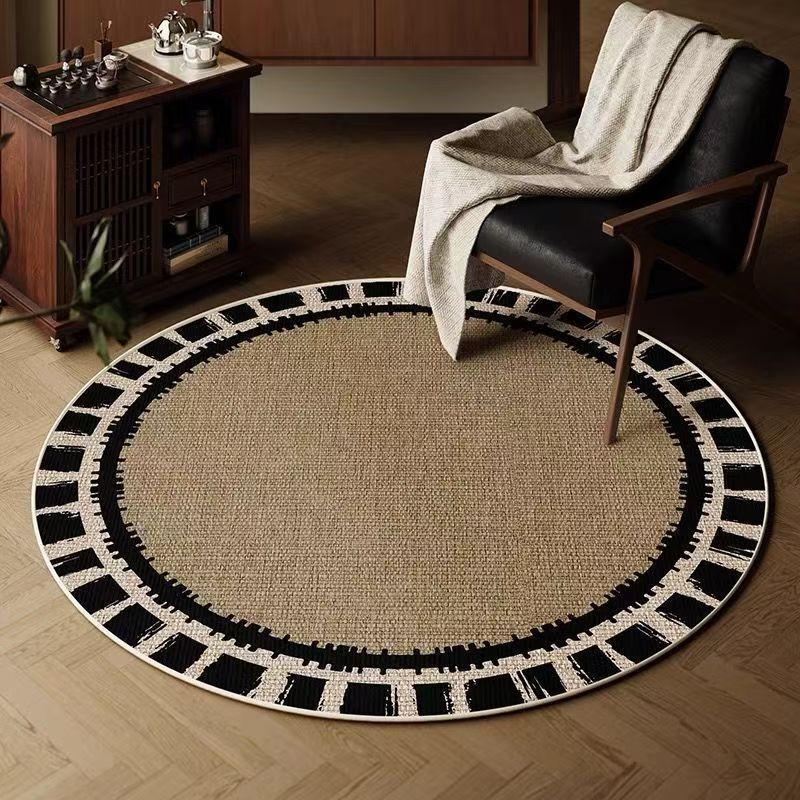 Circular Living Room Carpet Sofa Coffee Table Mat Study Room Swivel Chair Mat Bedroom Bedside Floor Mat