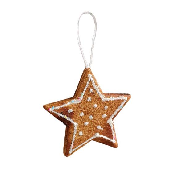 Christmas Ornaments 3D Foam Gingerbread/Star/Candy Cane Christmas Decoration Sticky Powder Hanging Decor for Xmas Tree