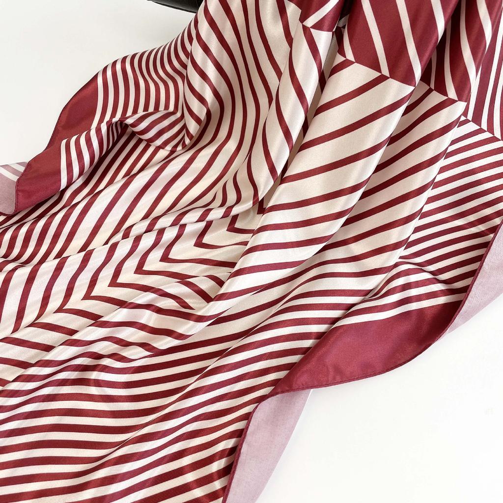 Fashion Ladies Silk Scarf Large Square Scarf 90cm Back Print Turban New Silk Satin Shawl Ladies Scarf