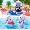 EPOCH Sylvanian Families Seal Family Doll Set 3 Years and Up Toy for Dollhouse