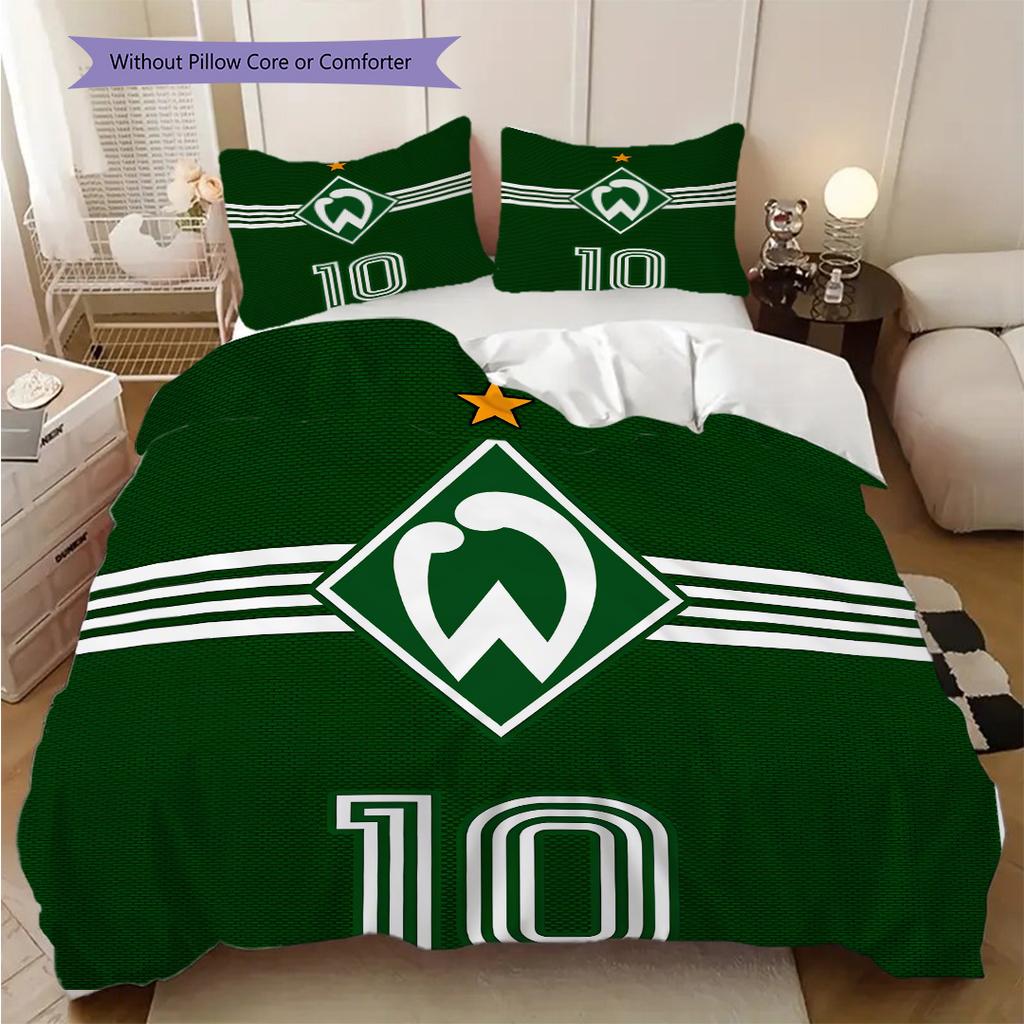 Постельное белье с узором SV Werder Bremen Комплект одеял Покрывало Наволочка Домашний Декор Подарок на День Рождения (1 пододеяльник + 2 наволочки, без наполнителя)