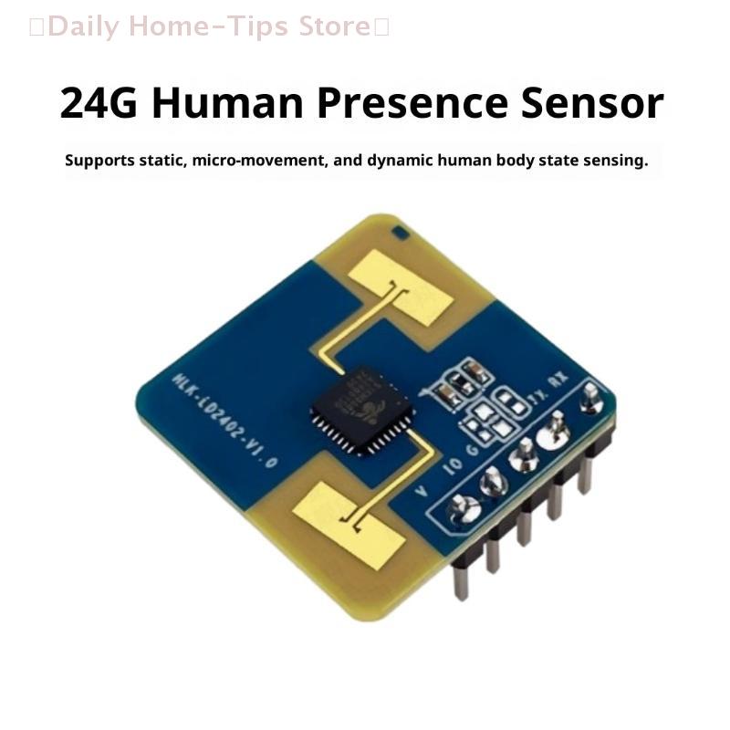 1/2 шт. Интерфейсы GPIO и UART 24G HLK-LD2402 Статическое обнаружение присутствия человека в помещении AIoT Миллиметровый волновой датчик Радарный модуль