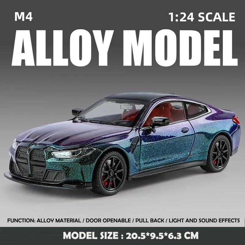 1/24 Scale BMW M4 Sport Alloy Car Model Simulation Diecast Toy Vehicle Collection Home Decor Children Boy Birthday Gift Toy Car