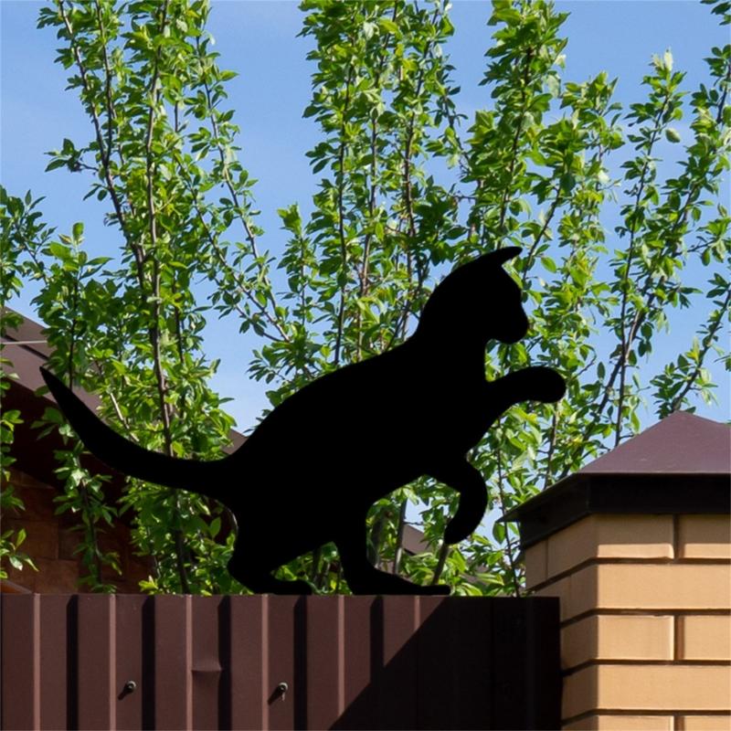 Металлические садовые украшения Металлические садовые животные Садовые колышки Садовые украшения в виде кошек Уличный садовый вкладыш для клумб Газон