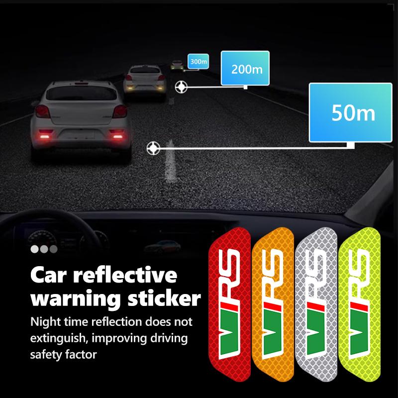 Car Door Sticker Safety Warning Reflector Tape Decal Auto Accessories For Skoda VRS Superb Yeti Octavia Enyaq Rapid Karoq