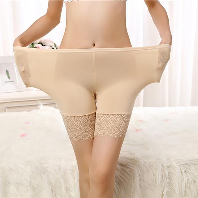 Seamless Underwear Shorts Women Soft Cotton Safety Short Pants Female Sexy Lace Black Boxers Women Plus Size Panties EMA