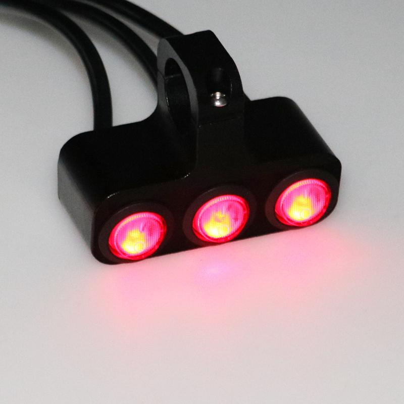 LMoDri переключатель мотоцикла, ремонтные детали, алюминиевый сплав, три кнопки, красные светодиодные водонепроницаемые фары для мотоцикла, прожекторы