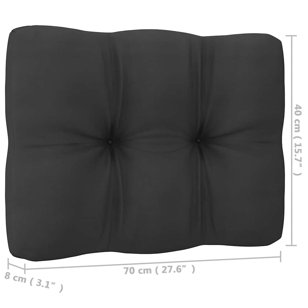 Garden Center Sofa with Anthracite Cushions Grey Solid Pine Wood