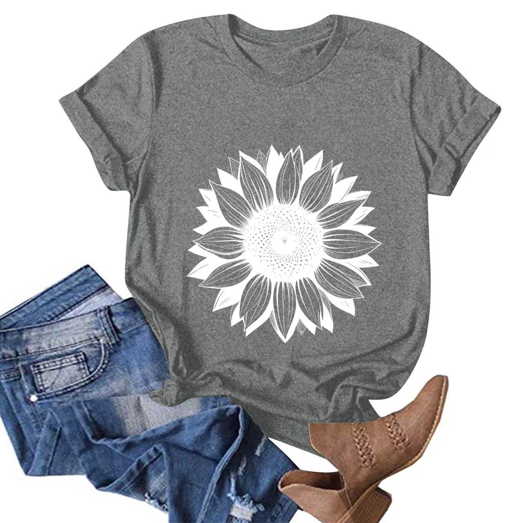 Женская модная повседневная футболка с круглым вырезом и принтом, пуловер с короткими рукавами, топ