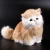 Real Sheep Hair Simulation Cat Plush Toy Electronic Pet Doll with Meow Sound Children S Cute Pet Toy