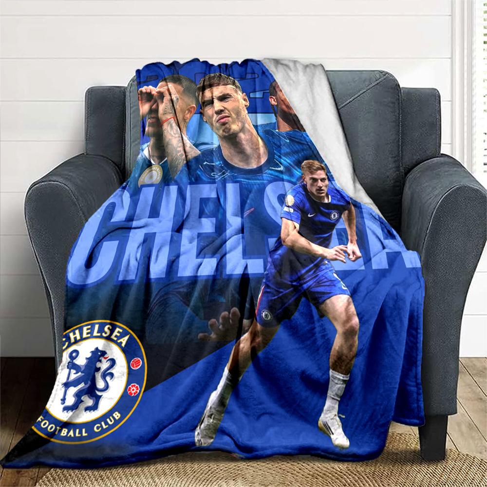Chelsea Fc Football Player Blanket Soft & Cozy Great for Office Chair Office Picnics Four Seasons Universal Playful Design