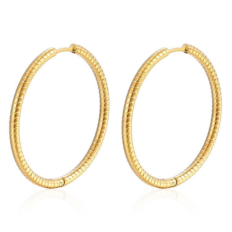 Преувеличенные круглые женские каффы из нержавеющей стали 18K титана - Европейская и американская высокая мода