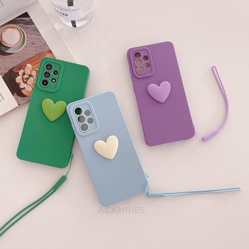 A 13 52s 53 Love Heart Lanyard силиконовый чехол для Samsung Galaxy A52 A53 A13 A23 A33 A73 A72 A32 A12 A22 4g 5g полное покрытие камеры