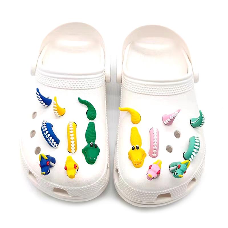 1 комплект поддельных мультяшных китайских драконов из ПВХ с отверстиями для обуви, сделай сам, забавные аксессуары для обуви, украшения в виде крокодиловой змеи, пряжка, подарок