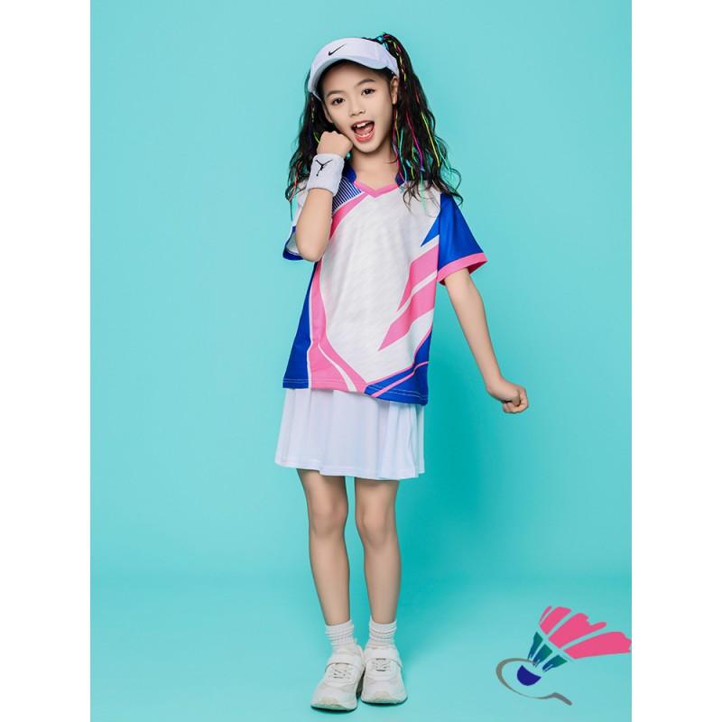Kids Sports Set Badminton Tennis Volleyball Training Competition Breathable Milk Silk Uniform Boys Girls Fall