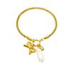 Fashion Minimalist Gold Twisted Chain Bowknot Shell Pendant Bracelet