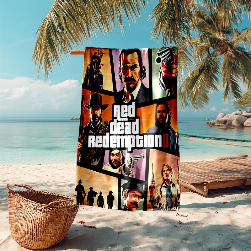 Beach Towel with Red Dead Redemption1 Pattern - soft,absorbent,machine washable Lightweight&Modern,swimming,Travel Essentials
