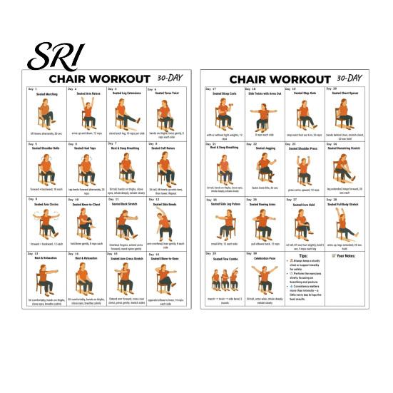 Therapy Room Exercise Poster 2Pcs Tai Chi Chair Exercises for Seniors and Beginners 10x8 Inch Frameless Fitness Senior Mobility Schedule with