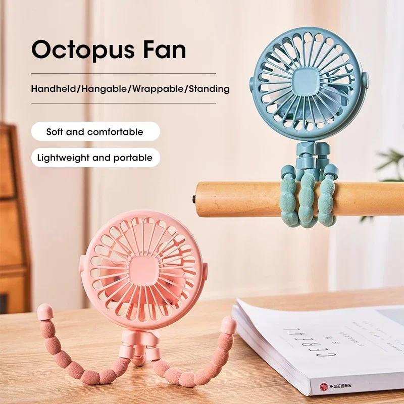 Portable USB Mini Fan Folding Quiet Handheld for Desk Stroller Outdoor Summer Use