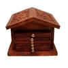 Wooden Carved Hut Tea Coaster Set - Decorative Hut Shape - 10.16 Cm Dining Table Gift