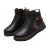 Fashion New Boots Women Genuine Leather Keep Warm Shoes Women Wool Ankle Boots Flat Casual Mother Waterproof Non-slip Booties