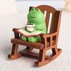 Whimsical Frog Rocking Chair Desktop Ornament Ideal For Office Decor Charming Healing Figure