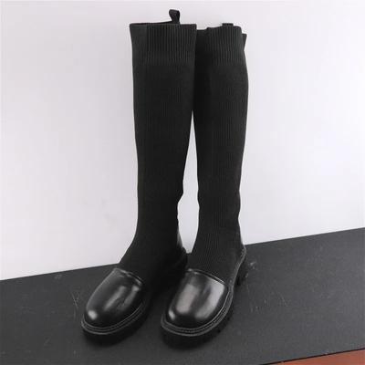 Зимние женские носки ботфорты вязаные средний каблук модная обувь женщина бренд 2025 тренд гот фэд туфли уютные для вечеринки снежные ботильоны женские