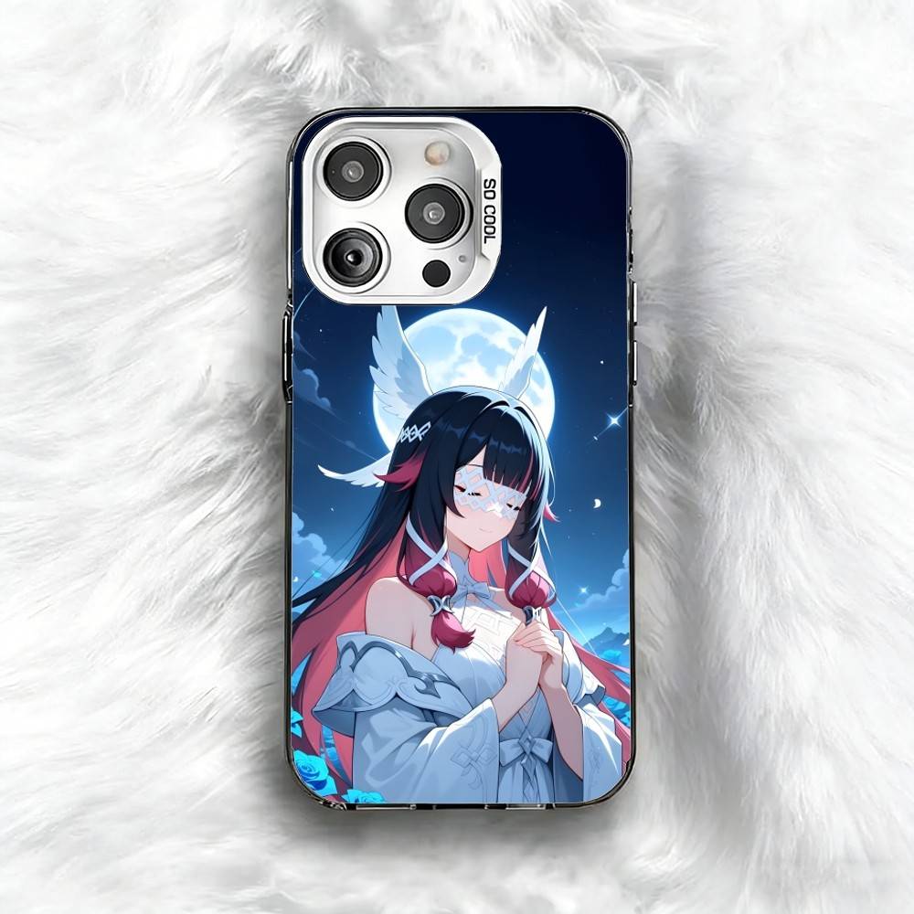 Чехол для телефона Selen Columbina Genshin для iPhone 16 17 15 14 12 13 Pro Max Черный цвет Ударопрочный чехол