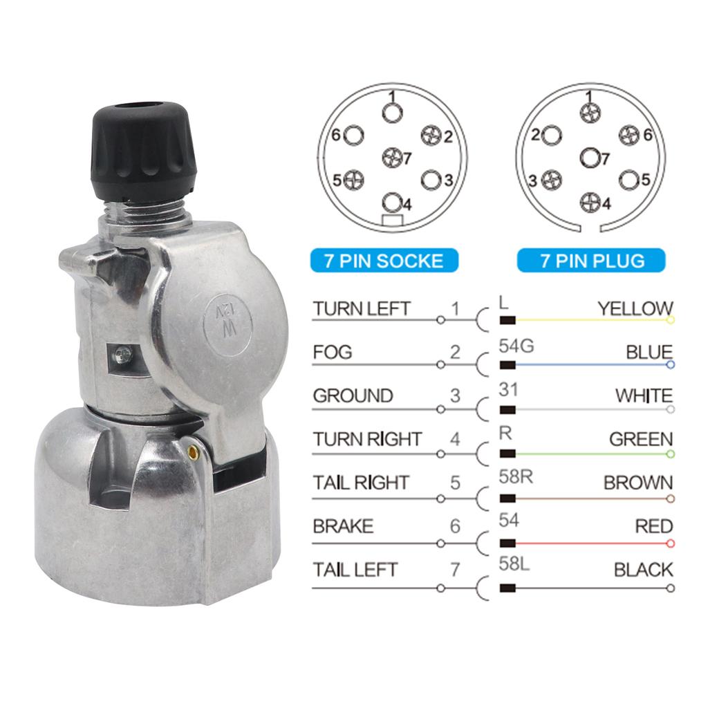 7-контактный адаптер прицепа 7-контактный разъем прицепа Разъем прицепа 7-контактный адаптер разъема прицепа