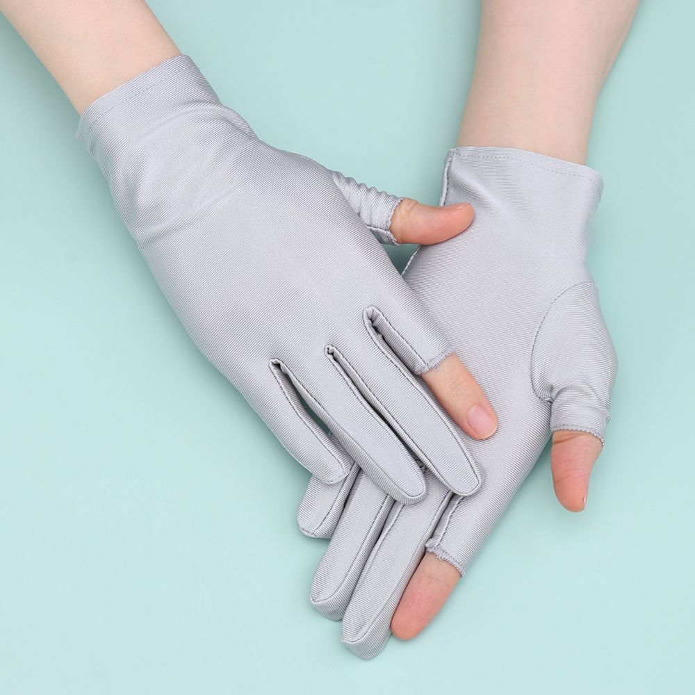 Sun Protection Two Finger Touch screen Driving Gloves Summer Mittens Thin Spandex Gloves
