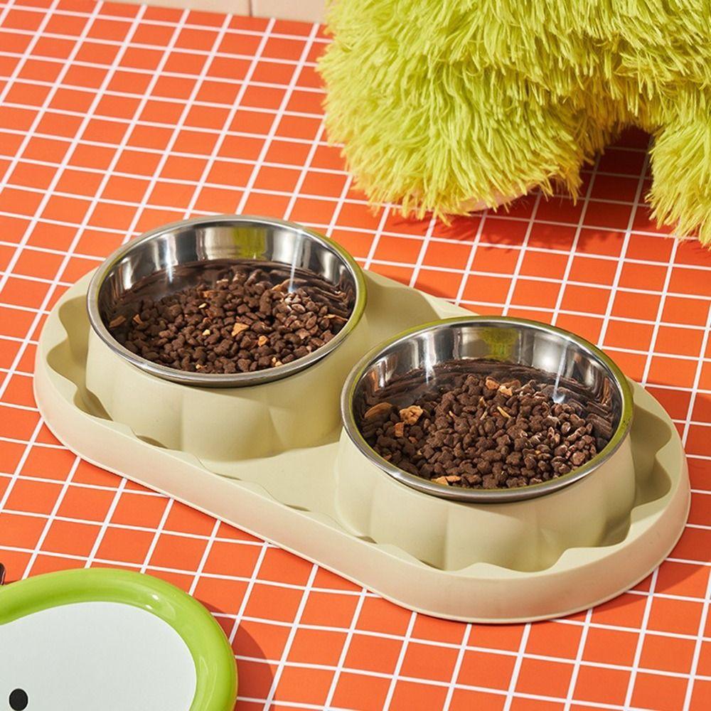 Multifunctional Stainless Steel Double Pet Bowl Anti Topple Leakproof Pet Dog Feeder Anti-slip Pet Food Bowl Home