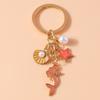 Cute Enamel Whale Keychain Marine Life Key Ring Pendant for Women Girl Handbag Decor DIY Handmade Jewelry Gift