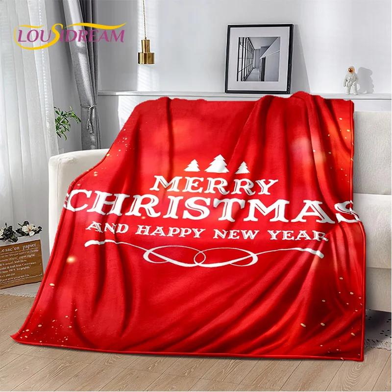 Merry Christmas Tree Santa Claus Gift Plush Blanket,Flannel Blanket Throw Blanket for Living Room Bedroom Bed Sofa Picnic Hiking