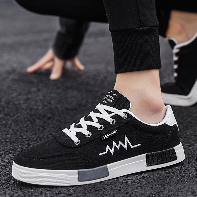 Мужская обувь, модная повседневная обувь на плоской подошве, студенческая дышащая белая парусиновая обувь, кроссовки, повседневная парусиновая обувь, вулканизированная обувь на плоской подошве со шнуровкой