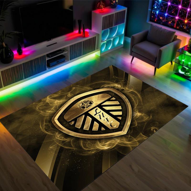 Leeds United Design Crystal Velvet Carpet Cozy Non?Slip Printed Rug For Bedroom Living Room Entrance