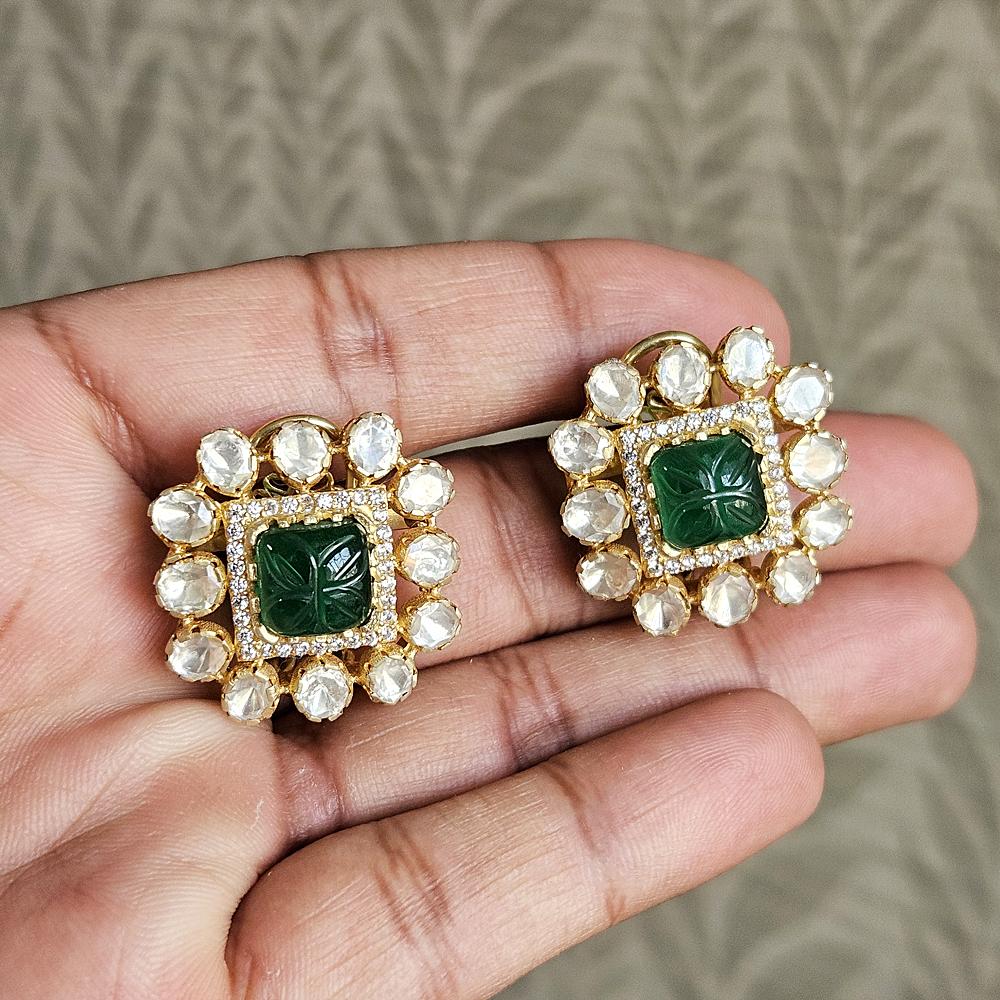 Arisha Silver Позолоченные серьги из стерлингового серебра 925 пробы, украшения ручной работы в стиле кундан с муассанитом и кубическим цирконием для женщин, индийские украшения