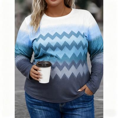 Модная женская толстовка с 3D-принтами, цветной блок, графика, y2k, футболка с длинным рукавом, повседневная свободная футболка с круглым вырезом, топы с длинным рукавом