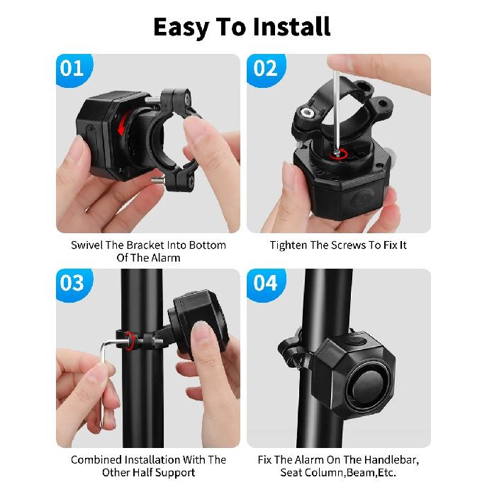 Anchtek Motorcycle Anti theft Alarm Wireless Remote Control 110dB Waterproof Electric Scooter Bicycle Alarm Security System