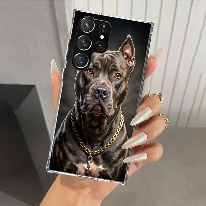 Pit Bull Pet Dog Pitbull Phone Case for Samsung Galaxy S26 S24 S23 Ultra S25 Edge S22 S21 Plus S20 FE + Soft Print Shell Funda G