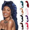 Long Satin Bonnet with Tie Band Double Layer Women Sleeping Bonnet Extra Large Braids Curly Hair Faux Silk Hat Soft Hair Care Cap