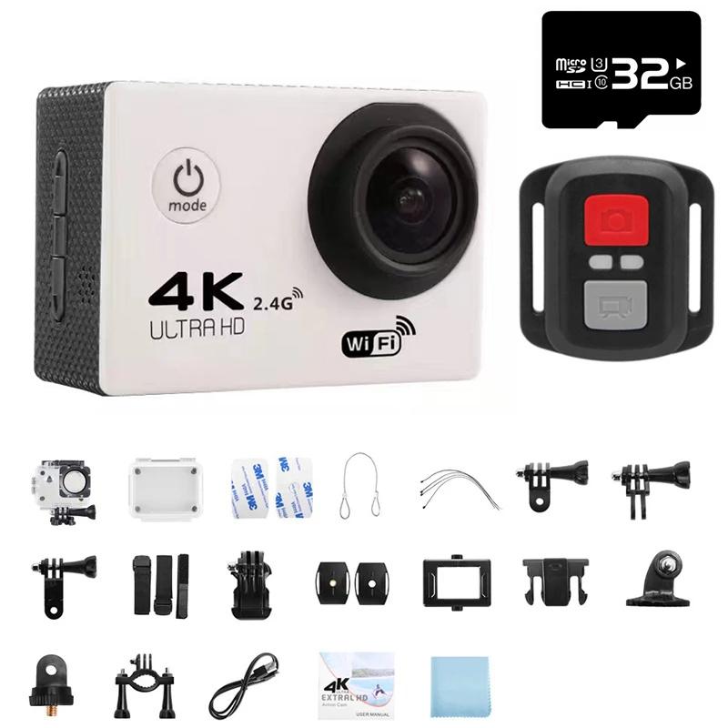Экшн-камера Ultra HD 4K, 1080P/30FPS, Wi-Fi, 2,0 дюйма, 170D, подводный водонепроницаемый шлем, видеозапись, камеры Go Sports Cam Pro