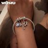 WOSTU 925 Sterling Silver Mini Rocket Planet Pendants Dreamy Spaceship Spacer Beads Fit Original Bracelet DIY Jewelry Gift