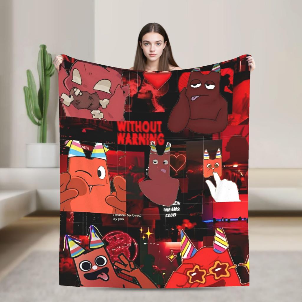 Garten of banban characters Blanket Super Warm Plush Bedding Throws For Couch Chair Airplane Travel Flannel Bedspread Bed Cover
