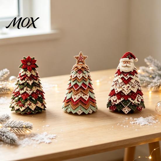 Reusable Fabric Decorations DIY Quilted Christmas Tree Kit, Handmade Tabletop Decoration, Indoor Outdoor Decor Holiday Festive Craft Project for Home