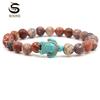 LUXY MOON 14 Models Green Turquoise Turtle Various Natural Stone Men's and Women's Elastic Bracelets